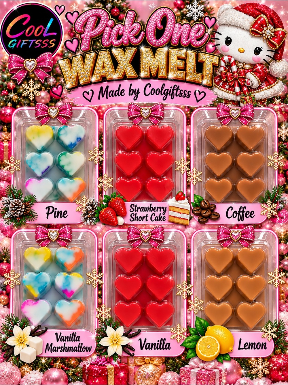 Scented Wax Melts Hearts Made to Order | Custom by Coolgiftsss amazing scents gr